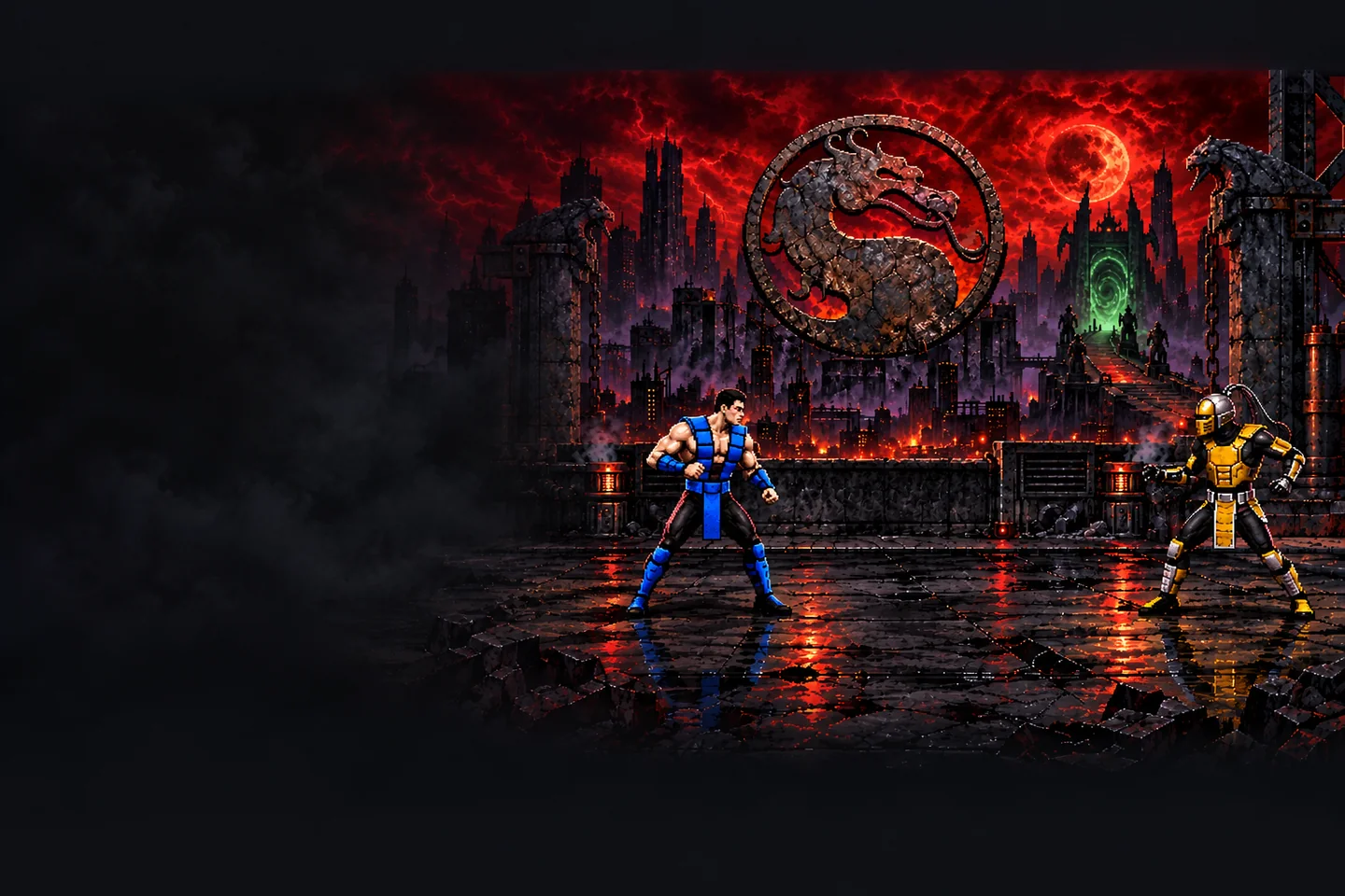 Саб-Зиро и Сайракс на арене Mortal Kombat 3